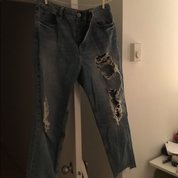 HIGH WAISTED RIPPED JEANS ASOS - Picture 1 of 1